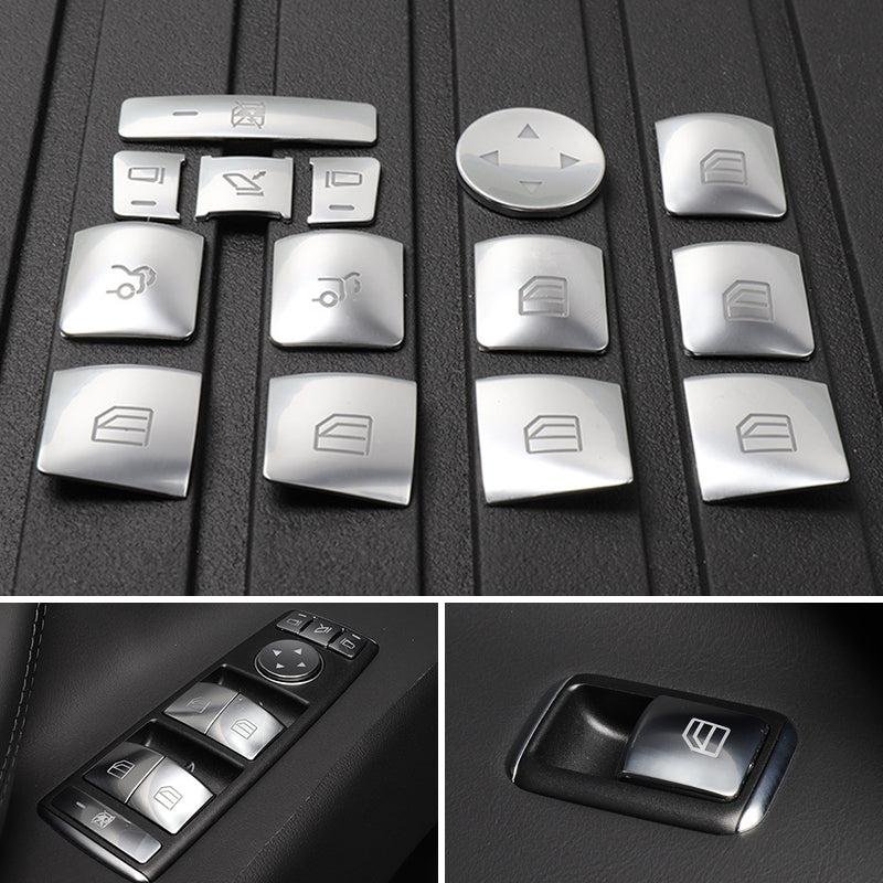 Tesla Model S/X Window Switch Cover Set, 14-Piece Scratch Guard for Door Buttons