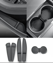 JoyInParts Model Y Juniper Door Side Pocket Storage Box Organizer Liners & Cup Holder Insert Pad
