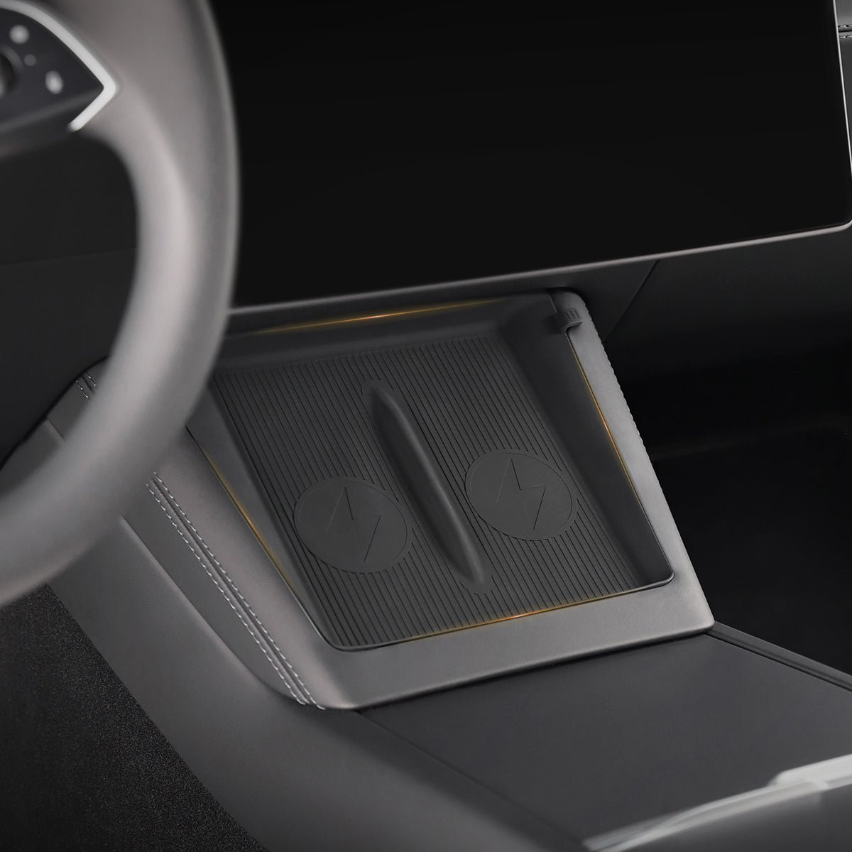 JoyInParts Center Console Wireless Charger Pad for Model 3