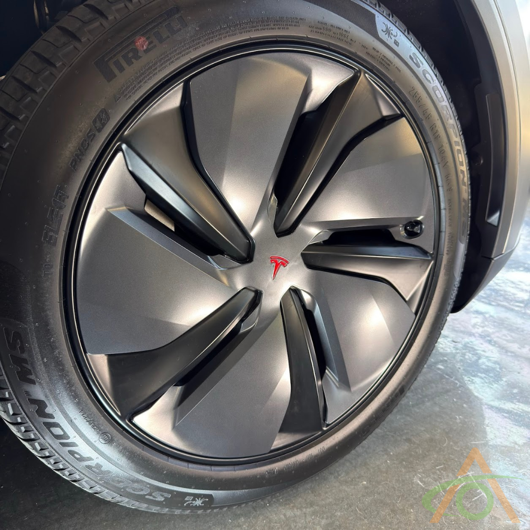 JoyInParts Bubble Logo Inserts for Refreshed Model Y Wheels (Juniper)