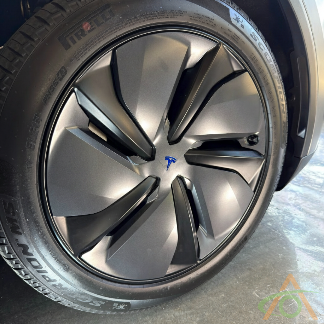 JoyInParts Bubble Logo Inserts for Refreshed Model Y Wheels (Juniper)