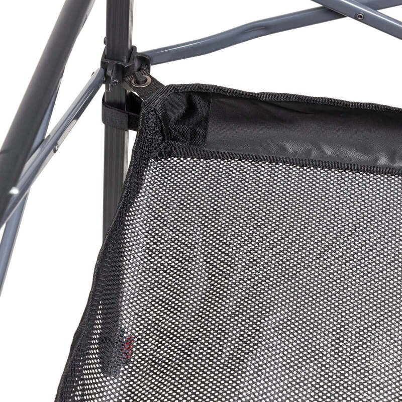 Portable folding aluminum roll-top camp table for car camping