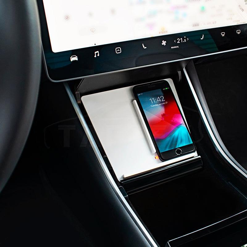 Tesla Model 3 (2017-2019) Wireless Phone Charger Tray, Dual Qi Fast Charge Pad