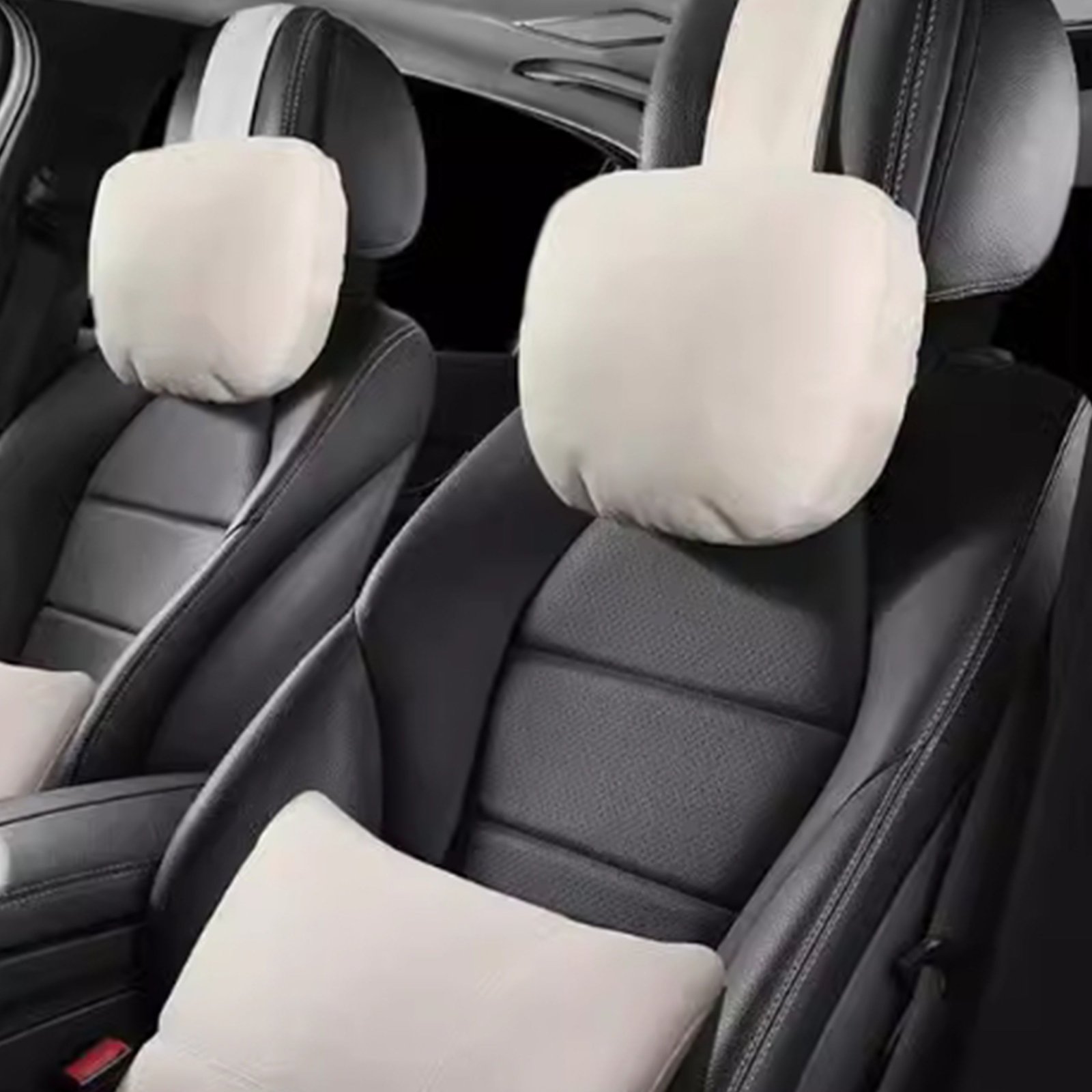 Tesla Model 3/Y/S/X Neck Pillow Set of 2, Adjustable Headrest Support for Long Drives