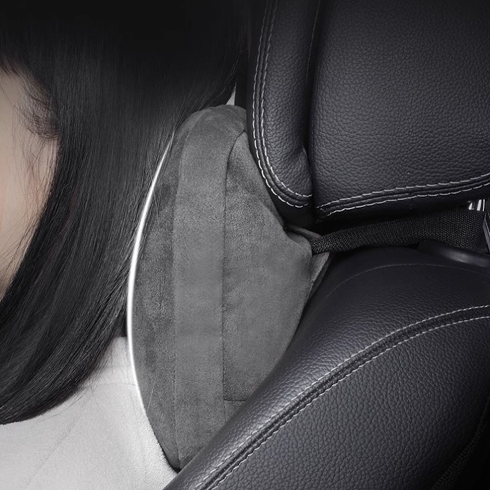 Tesla Model 3/Y/S/X Neck Pillow Set of 2, Adjustable Headrest Support for Long Drives