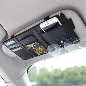 Tesla Sun Visor Organizer, Sunglasses Clip and Card Holder (Model 3/Y/S/X)