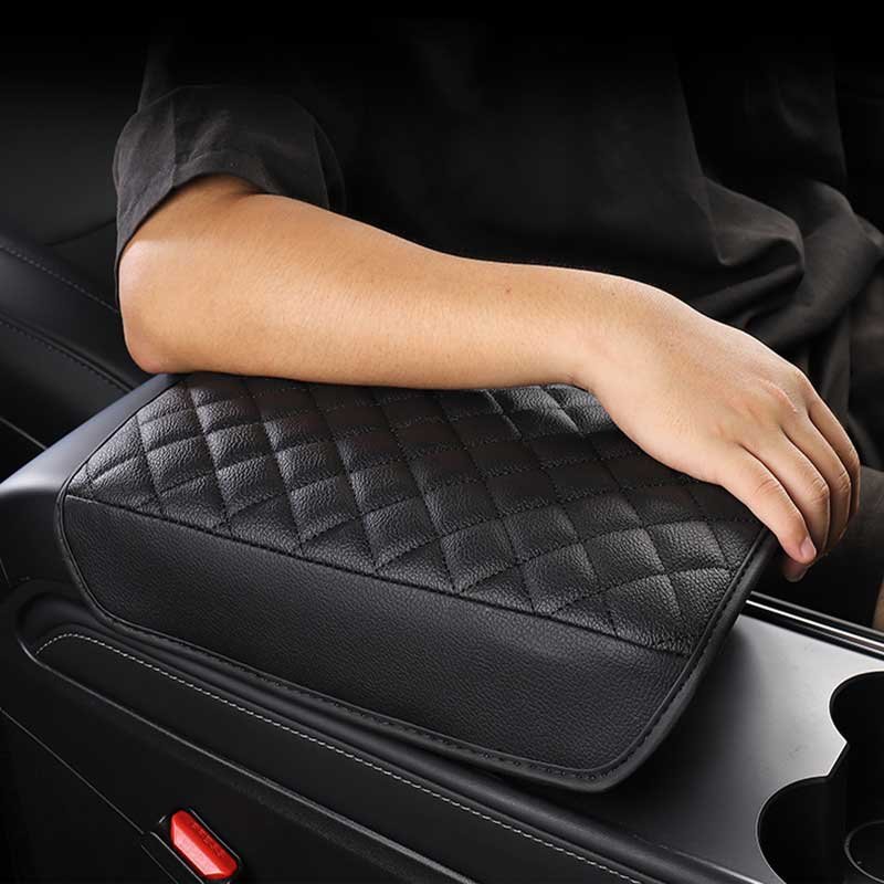 Tesla Model 3/Y Armrest Cover, Vegan Leather Center Console Cushion