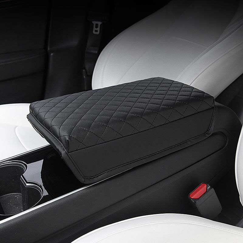 Tesla Model 3/Y Armrest Cover, Vegan Leather Center Console Cushion