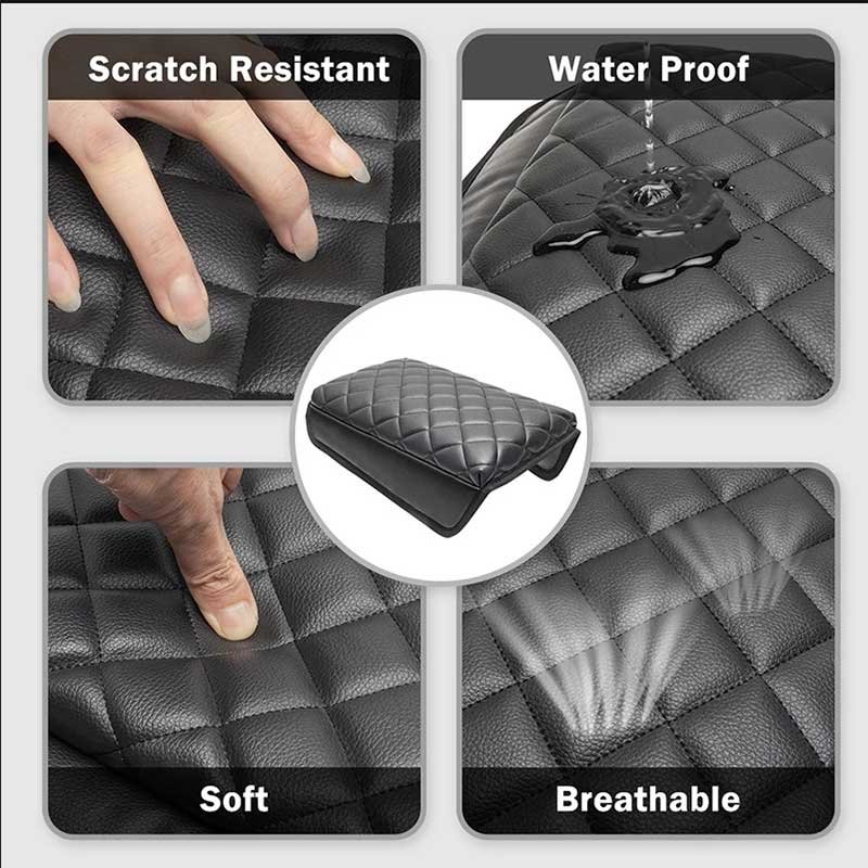 Tesla Model 3/Y Armrest Cover, Vegan Leather Center Console Cushion