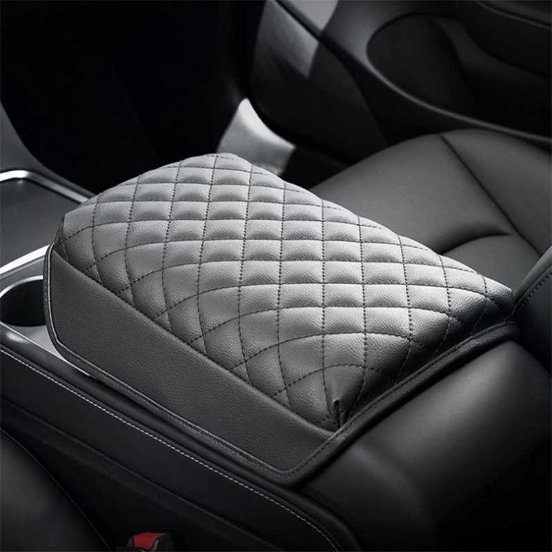 Tesla Model 3/Y Armrest Cover, Vegan Leather Center Console Cushion