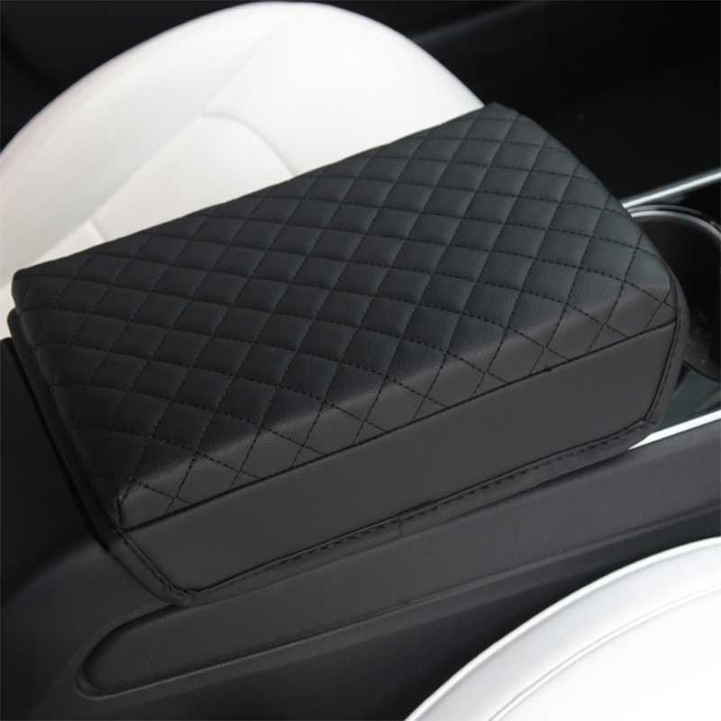 Tesla Model 3/Y Armrest Cover, Vegan Leather Center Console Cushion