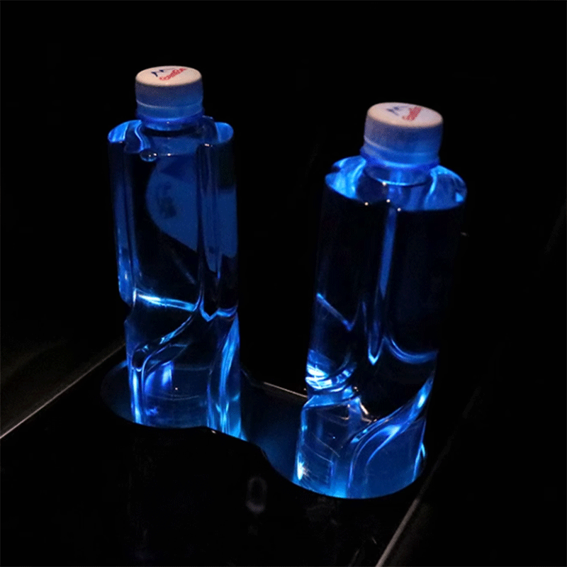 Tesla Cup Holder Liner with Motion LED Light, Model 3/Y/S/X, Cybertruck, Set of 2