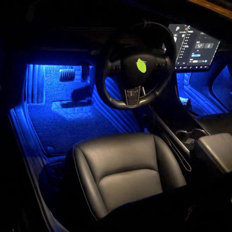Tesla Model S/X/Y Ambient LED Interior Lighting Kit, Blue & Purple Footwell Strips