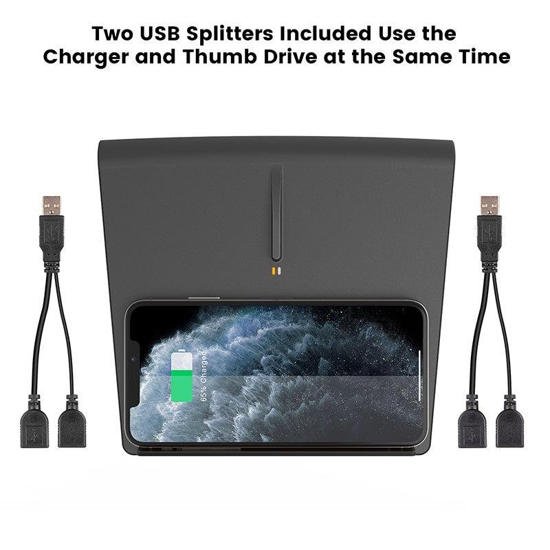 Tesla Model 3 (Pre-June 2020) Wireless Charging Pad, 15W Dual Qi Phone Charger