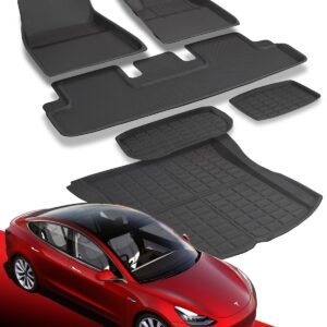 All-Weather Floor Mats for RHD Tesla Model 3 Highland, Full 6-Piece Set, Waterproof XPE (2024-2026)