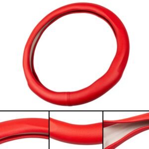 Tesla Model S/X Steering Wheel Cover, Genuine Cowhide Leather Grip (2012-2020 S, 2016-2020 X, 38 cm)