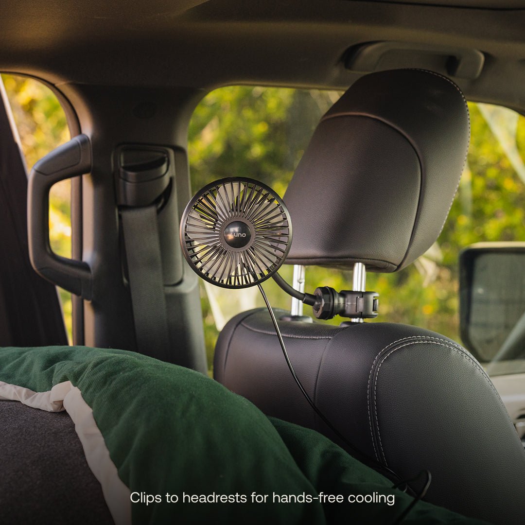 12V Car Camping Fan, USB-C Rechargeable Portable Cooling Fan for Car Sleeping