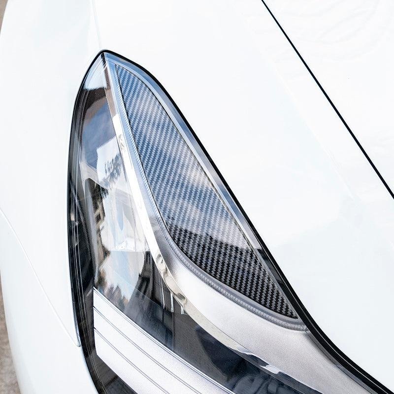 Tesla Model 3 Headlight Trim Covers, Chrome Delete Molded Accent (Pre-Highland)