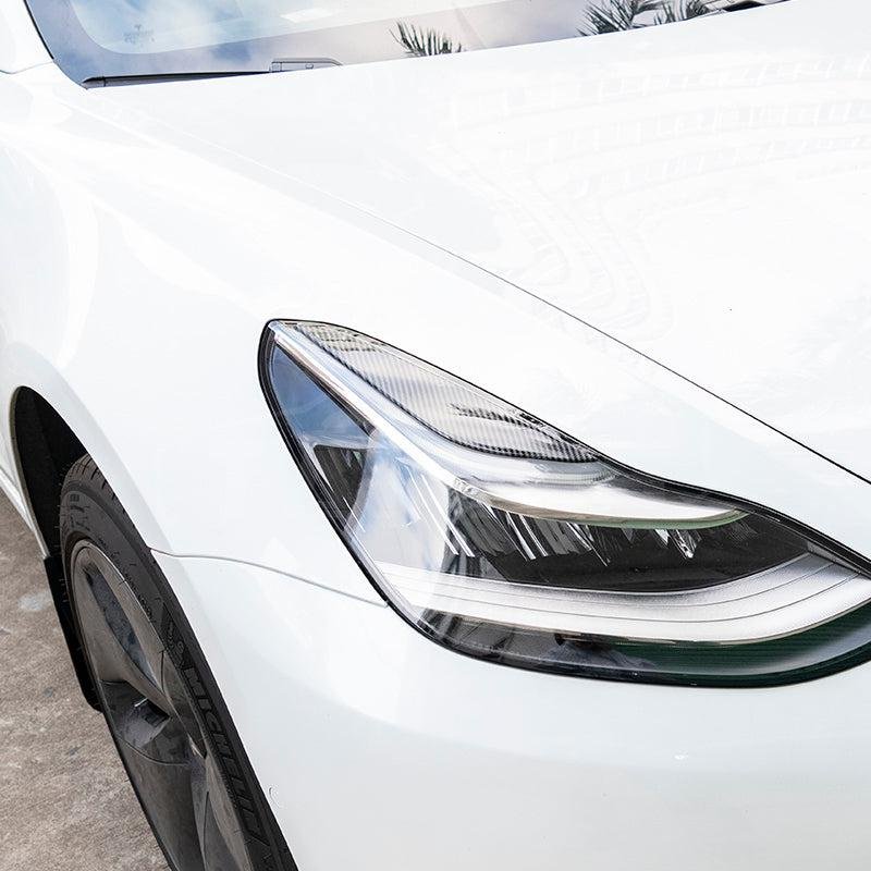 Tesla Model 3 Headlight Trim Covers, Chrome Delete Molded Accent (Pre-Highland)