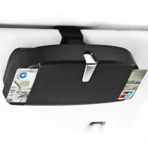 Tesla Model X/S Visor-Mounted Glasses Case, Sunglasses Holder with Card & Coin Slots