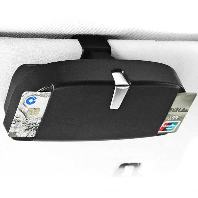Tesla Model X/S Visor-Mounted Glasses Case, Sunglasses Holder with Card & Coin Slots
