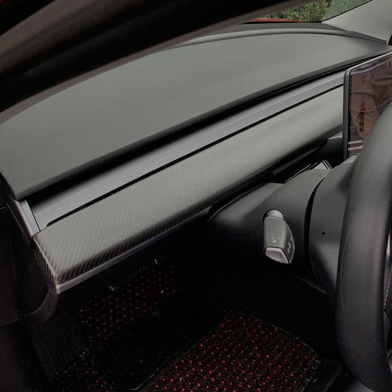 Tesla Model 3 Dashboard Wrap, Custom-Cut Carbon Fiber Dash Cover (Pre-Highland)