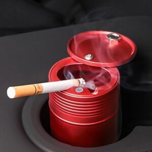 Tesla Model 3/Y Car Ashtray, Sealed Smokeless Ash Holder (Model S, X, Cybertruck)