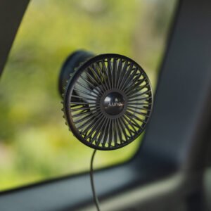 12V Car Camping Fan, USB-C Rechargeable Portable Cooling Fan for Car Sleeping
