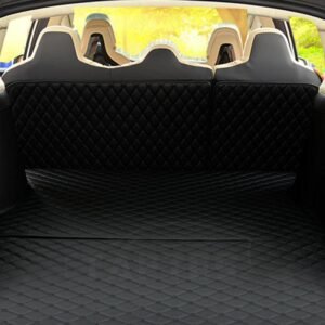 Tesla Model X Trunk Mat Set + Seat Back Protector, Waterproof Cargo Liners (2019-2021, 5-Seater)