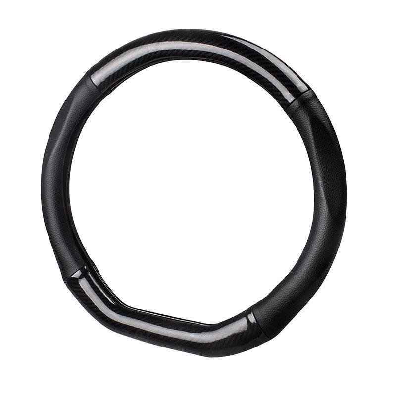 Tesla Model S/X Steering Wheel Cover 2019-2021, Anti-Slip Leather & Carbon Fiber Grip