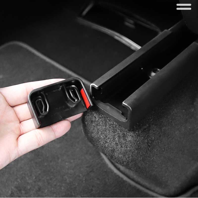 Tesla Model 3/Y Rear Seat Slide Kick Protector, Anti-Scratch ABS Plugs (2021, 4-Pack)