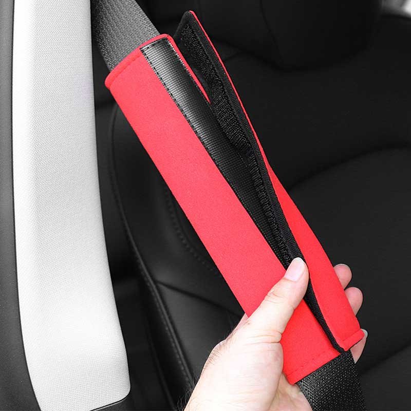 Tesla Seat Belt Shoulder Pads, Alcantara Cover for Model S/3/X/Y/Cybertruck, No-Slip Comfort