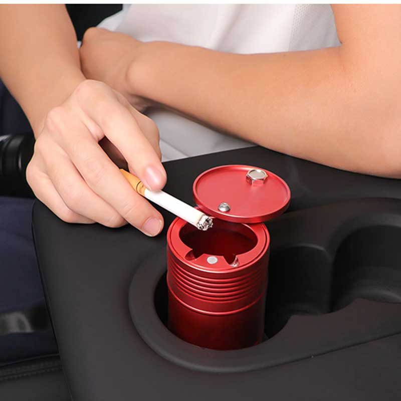 Tesla Model 3/Y Car Ashtray, Sealed Smokeless Ash Holder (Model S, X, Cybertruck)