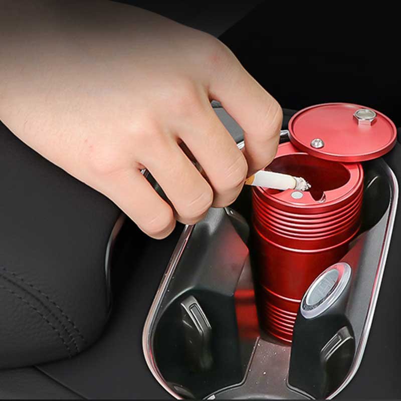 Tesla Model 3/Y Car Ashtray, Sealed Smokeless Ash Holder (Model S, X, Cybertruck)