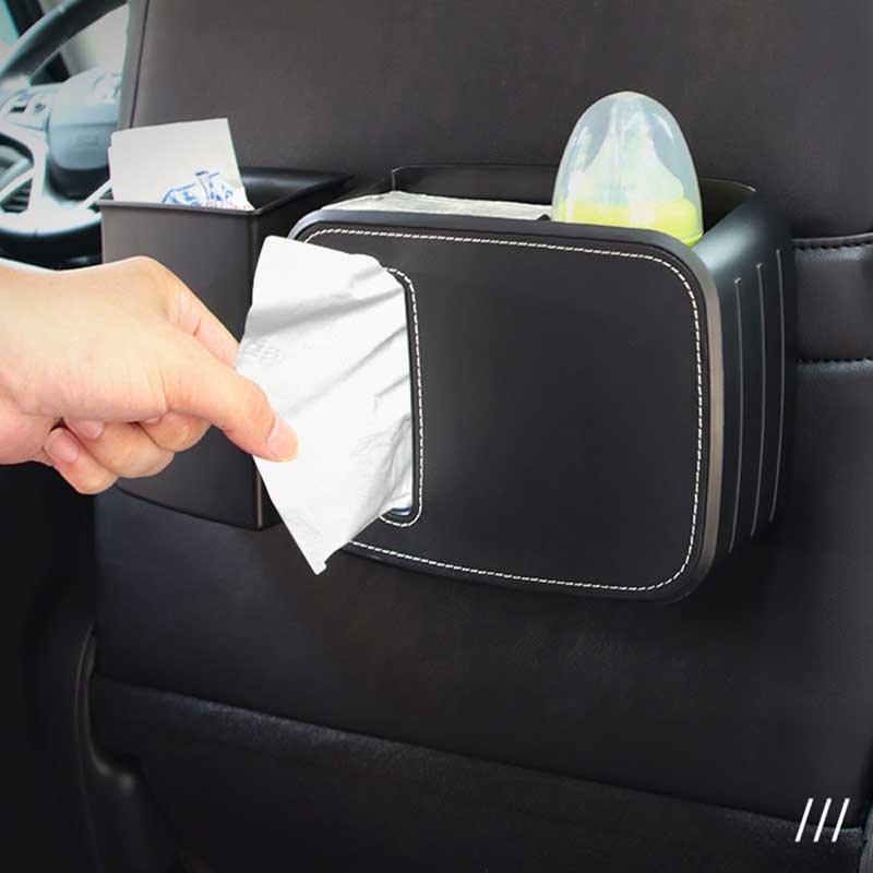 Tesla Model 3/Y/S/X Center Console Trash & Storage Box, 2-Piece Set with Tissue Holder