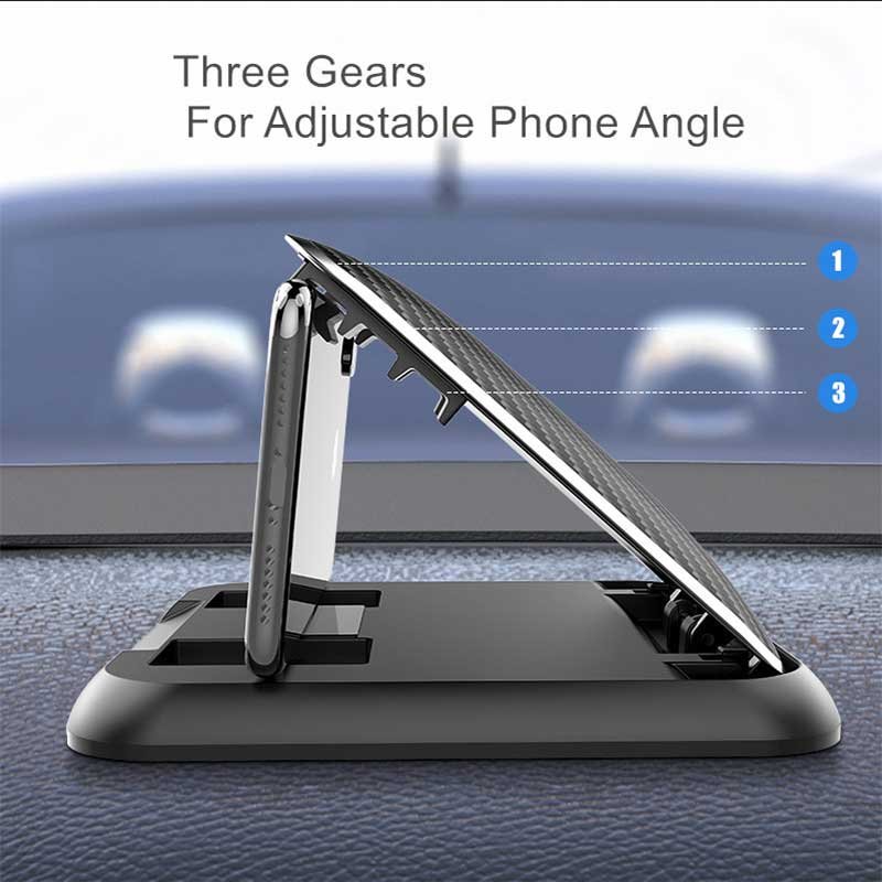 Tesla Phone Mount for Model S/X/3/Y/Cybertruck, Anti-Glare Fold-Flat Dashboard Holder