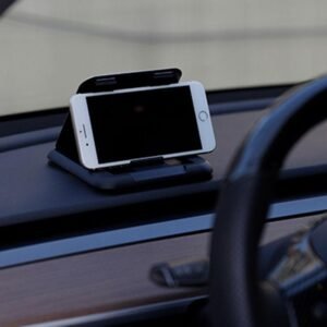 Tesla Phone Mount for Model S/X/3/Y/Cybertruck, Anti-Glare Fold-Flat Dashboard Holder