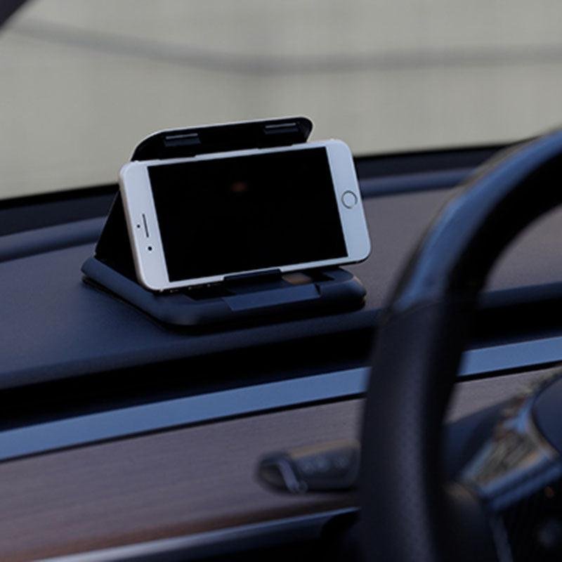 Tesla Phone Mount for Model S/X/3/Y/Cybertruck, Anti-Glare Fold-Flat Dashboard Holder