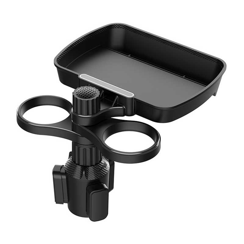 Tesla Model Y/3 Center Console Tray with Cup Holder, Rotating Dining Table for Road Trips