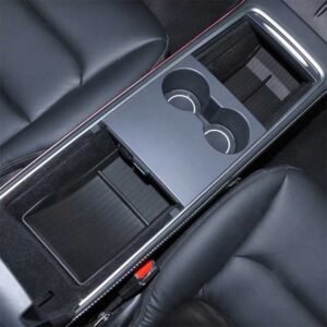 Tesla Model 3/Y Center Console & Armrest Storage Mats, Non-Slip TPE Liner Set
