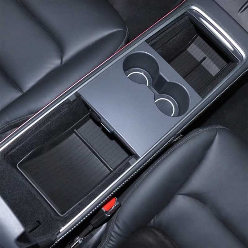 Tesla Model 3/Y Center Console & Armrest Storage Mats, Non-Slip TPE Liner Set