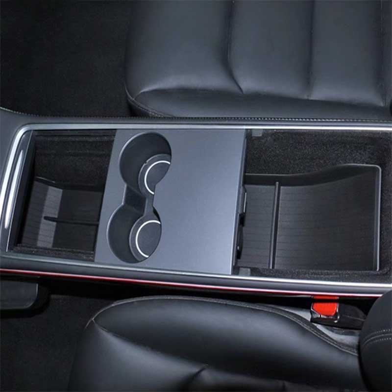 Tesla Model 3/Y Center Console & Armrest Storage Mats, Non-Slip TPE Liner Set