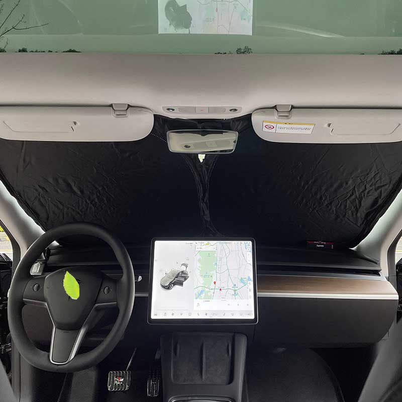 Tesla Model Y Front Windshield Sunshade, Foldable UV & Heat Blocker (2020-2025)