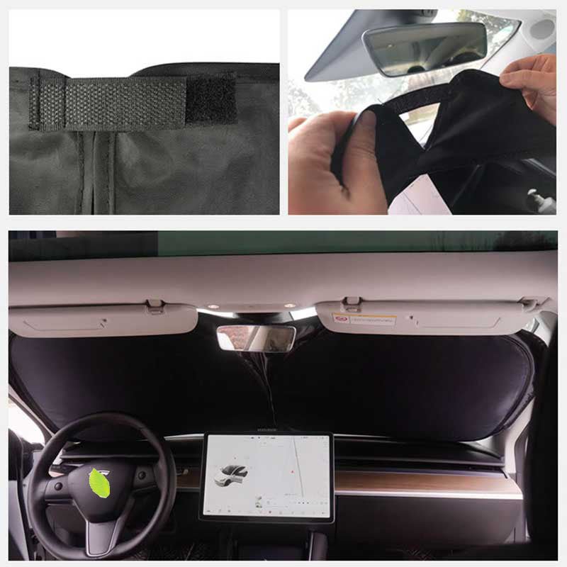 Tesla Model Y Front Windshield Sunshade, Foldable UV & Heat Blocker (2020-2025)