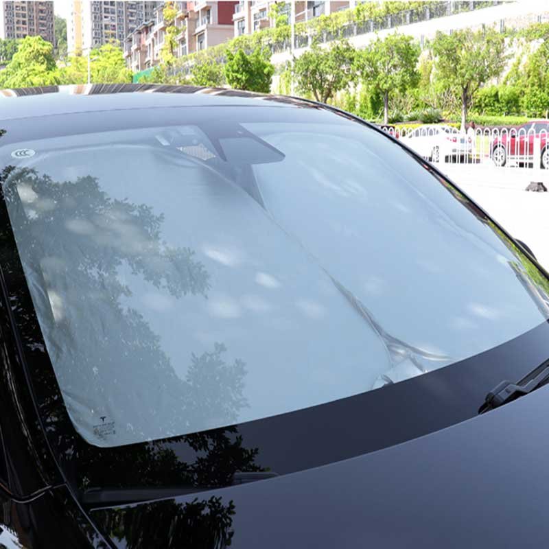 Tesla Model Y Front Windshield Sunshade, Foldable UV & Heat Blocker (2020-2025)