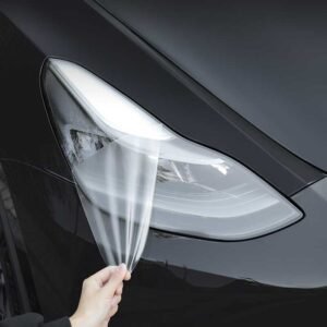 Tesla Model S/3/X/Y Headlight Protection Film, Clear TPU Anti-Scratch Kit (Set of 2)