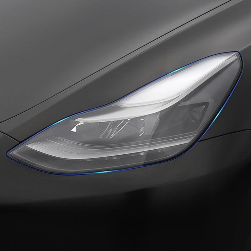Tesla Model S/3/X/Y Headlight Protection Film, Clear TPU Anti-Scratch Kit (Set of 2)