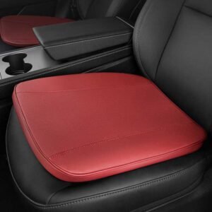 Tesla Heightened Seat Cushion, Leather Memory Foam for Better Posture and Visibility (Model 3/Y/S/X)