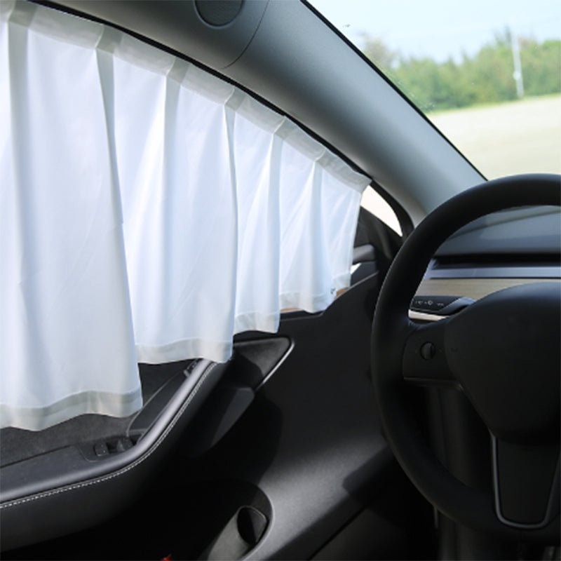 Tesla Model Y/3 Side Window Sunshades, Retractable Curtain Set for Sun, UV and Privacy
