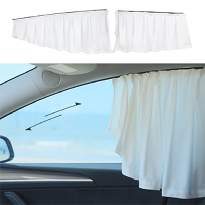 Tesla Model Y/3 Side Window Sunshades, Retractable Curtain Set for Sun, UV and Privacy
